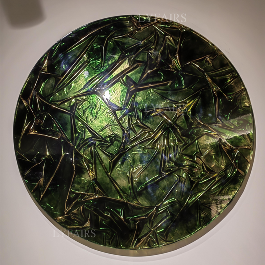 Contemporary Round Resin Wall Decor Art Inspired by Corroded Blood Vessels