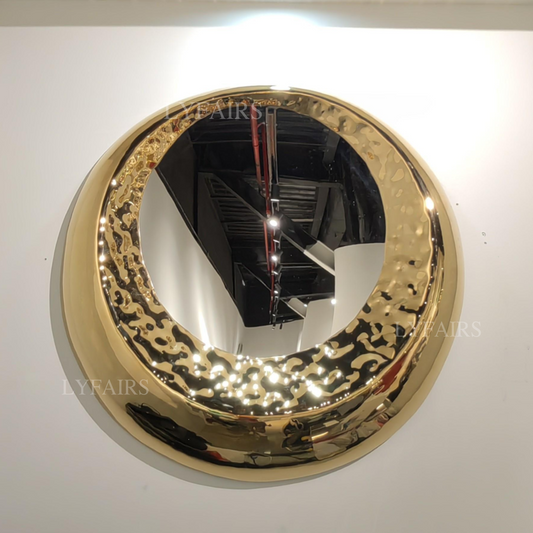 Gold-Plated Stainless Steel Solar Eclipse-Inspired Circular Wall Decor
