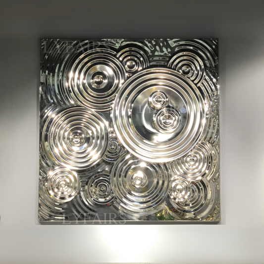 Modern Ripples Inspired Stainless Steel Wall Art Decor