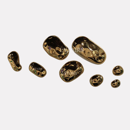Handcrafted Golden Peanut Shell Stainless Steel Wall Decor Set