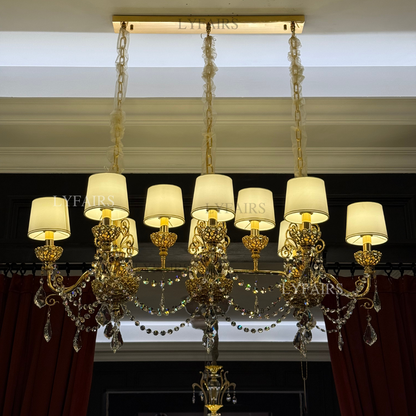 Vintage Baroque Palace Style Gilded Crystal Candle Chandelier Collection