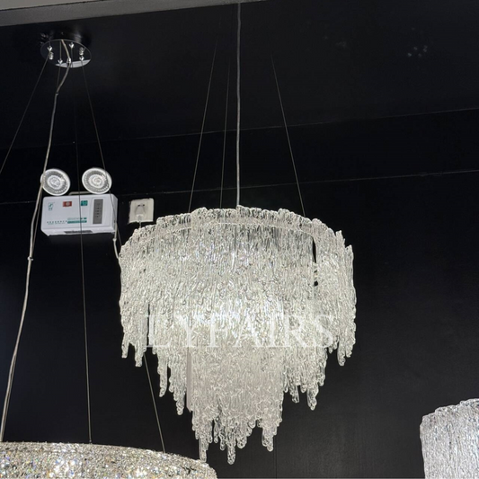 Modern Melting Glaciers Glass Chandelier for Low Ceilings