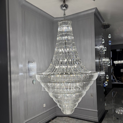 Champagne Tower-shaped Inverted Conical Crystal Chandelier