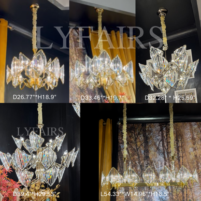 Lustre en cristal rhombique multicouche de luxe