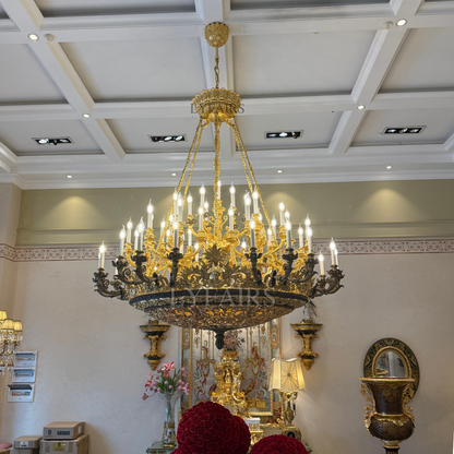 Lampadario barocco moderno di lusso in ottone LYFAIRS x FH&amp;Home per palazzo/villa/hotel