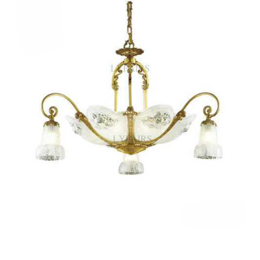 LYFAIRS x FH&Home Baroque Petal Classic Glass Chandelier for Palace