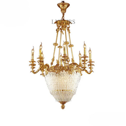 LYFAIRS x FH&Home Baroque Empire Flame Cascade Crystal Chandelier