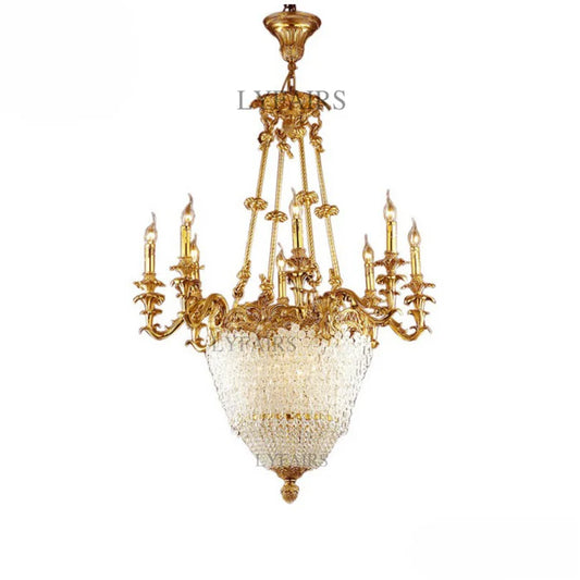 LYFAIRS x FH&Home Baroque Empire Flame Cascade Crystal Chandelier
