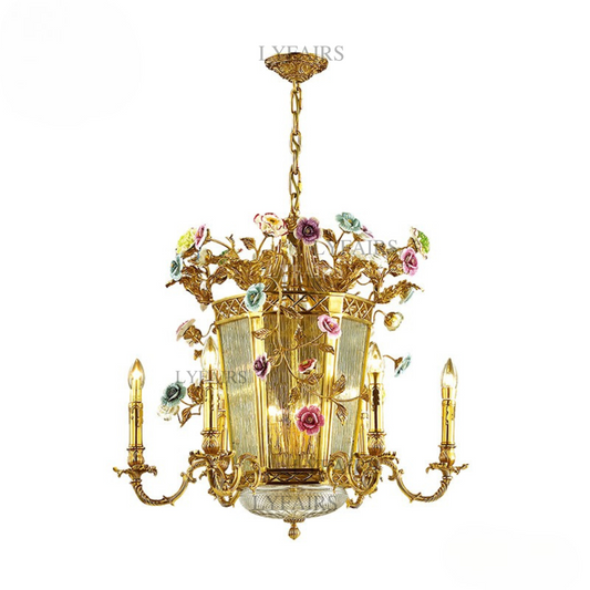 Lustre en verre élégant style baroque Blossom de LYFAIRS x FH&amp;Home