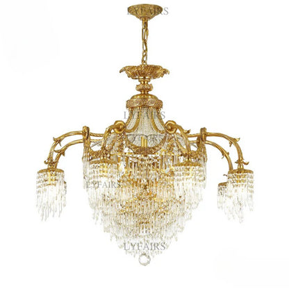 Baroque Imperial Tiered Waterfall Crystal Fringe Chandelier