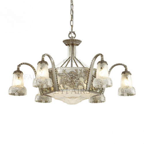 Lustre délicat en argent antique à fleurs LYFAIRS x FH&amp;Home