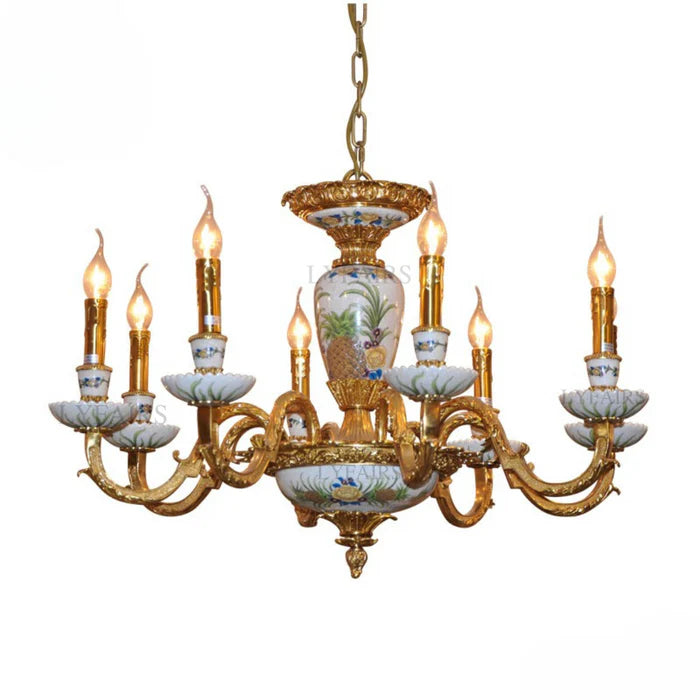 LYFAIRS x FH&Home Hand Painted Pineapple Porcelain Chandelier