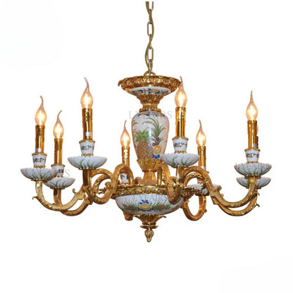 LYFAIRS x FH&Home Hand Painted Pineapple Porcelain Chandelier