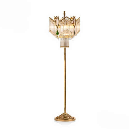 LYFAIRS x FH&Home Baroque Swag-like Glass Rods Floor Lamp
