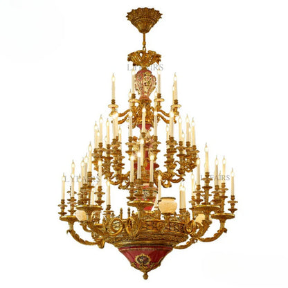 LYFAIRS x FH&Home Baroque Hand Painted Porcelain Brass Chandelier