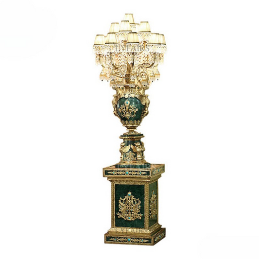 LYFAIRS x FH&Home Luxury Turquoise Grace Crystal Floor Lamp