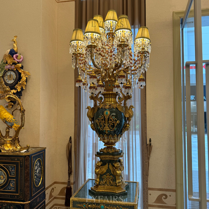 Lampada da terra di lusso in cristallo turchese Grace di LYFAIRS x FH&amp;Home