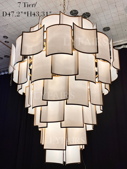 Lampadario moderno in piastrelle acriliche per soffitti alti
