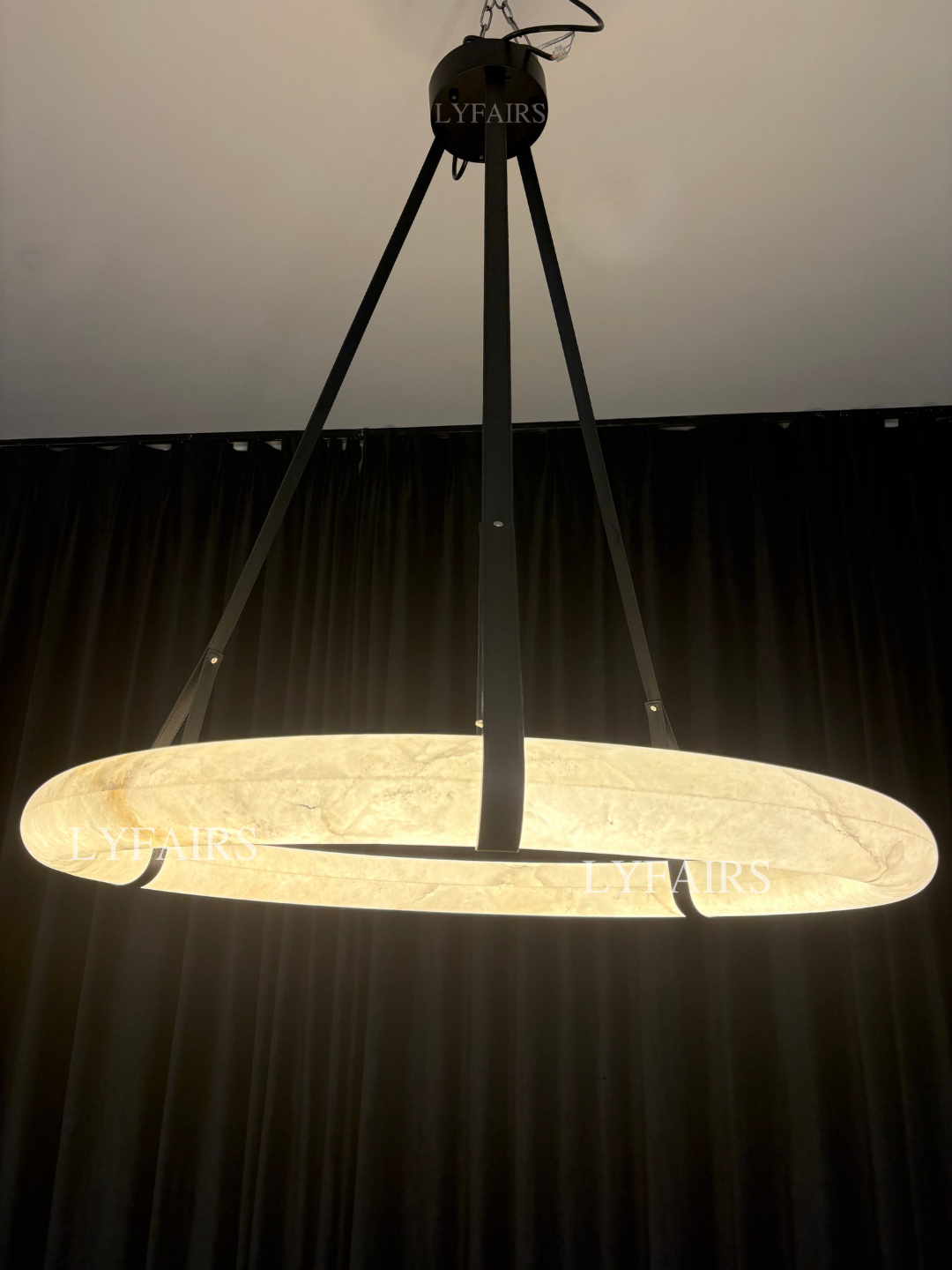 Modern Round Alabaster Chandelier for Living Room/Bedroom/Dining Room