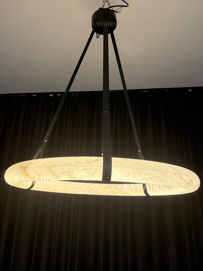 Modern Round Alabaster Chandelier for Living Room/Bedroom/Dining Room