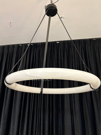 Modern Round Alabaster Chandelier for Living Room/Bedroom/Dining Room