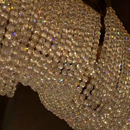 Modern Round Donut Crystal Chandelier for Low-ceiling