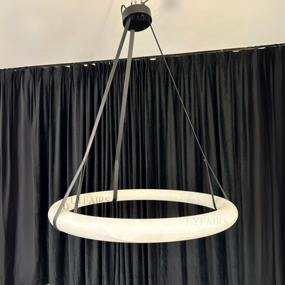 Modern Round Alabaster Chandelier for Living Room/Bedroom/Dining Room