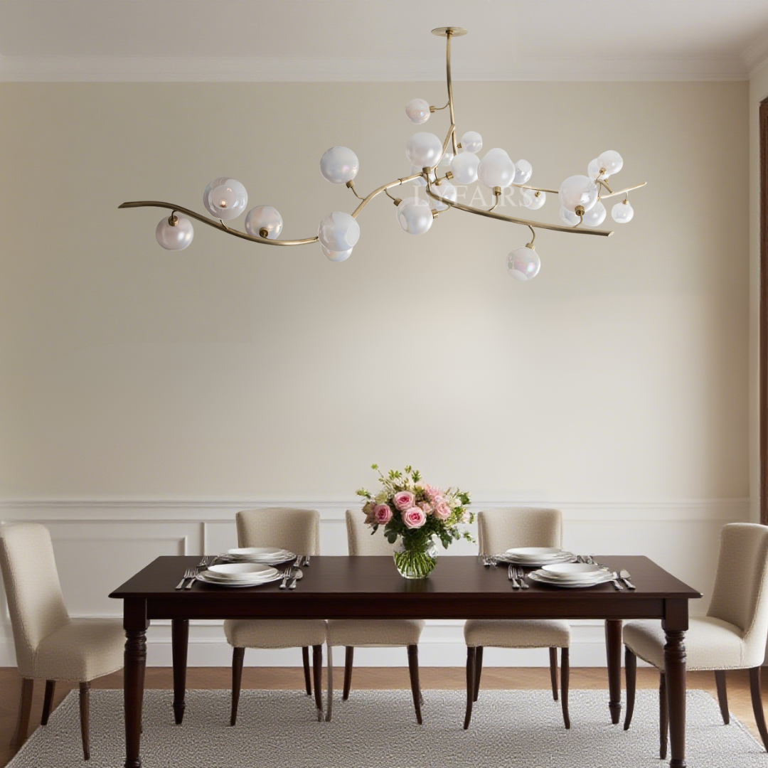 Lustre moderne en verre soufflé à la main pour salon/salle à manger/îlot de cuisine 