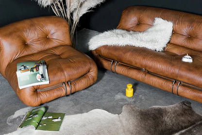 Italian Retro Unique Shape Sofa With Steel Teeth