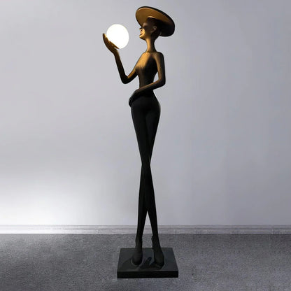 Elegant Lady Sculpture Floor Lamp