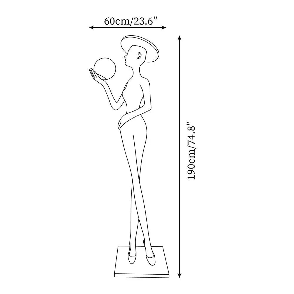 Elegant Lady Sculpture Floor Lamp