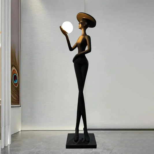 Elegant Lady Sculpture Floor Lamp