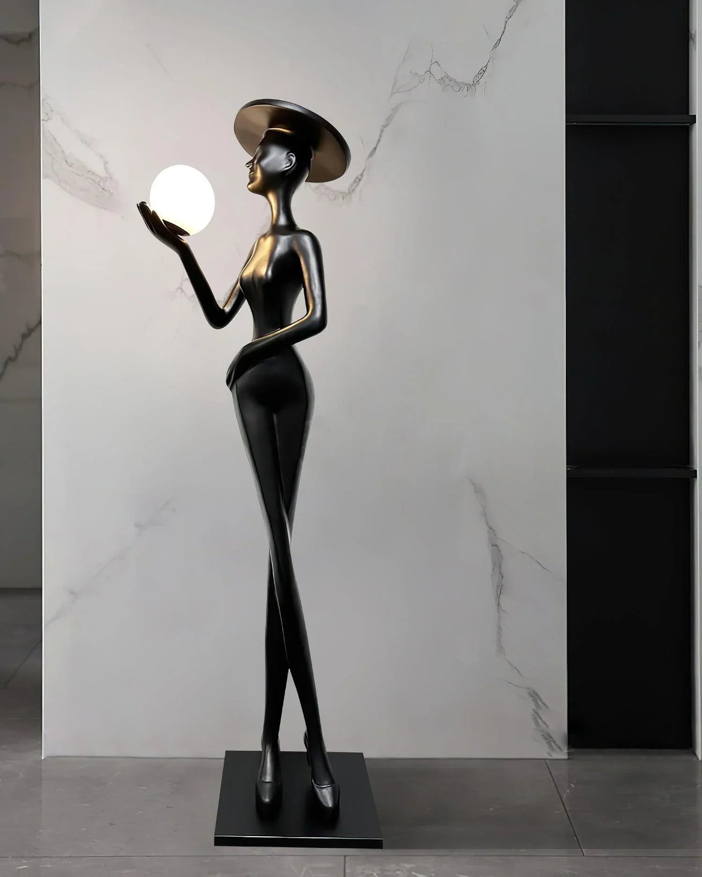 Elegant Lady Sculpture Floor Lamp