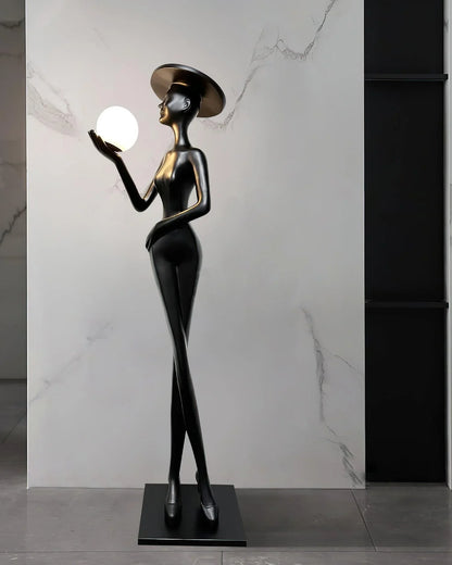 Elegant Lady Sculpture Floor Lamp