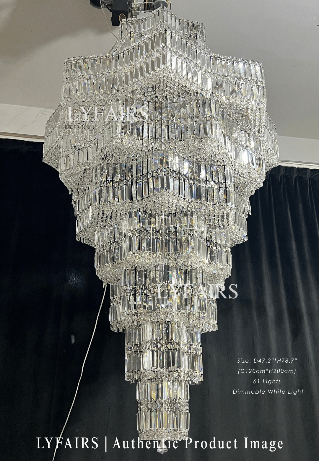 Lustre en cristal de luxe extra large à plusieurs niveaux pour hall d'hôtel / hall d'entrée à deux étages / salon à haut plafond