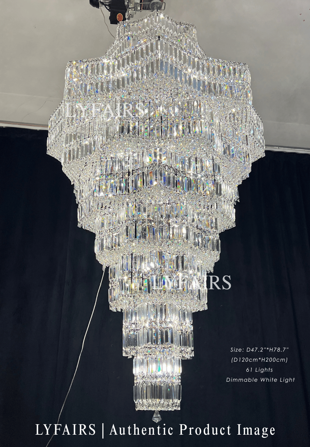 Lustre en cristal de luxe extra large à plusieurs niveaux pour hall d'hôtel / hall d'entrée à deux étages / salon à haut plafond