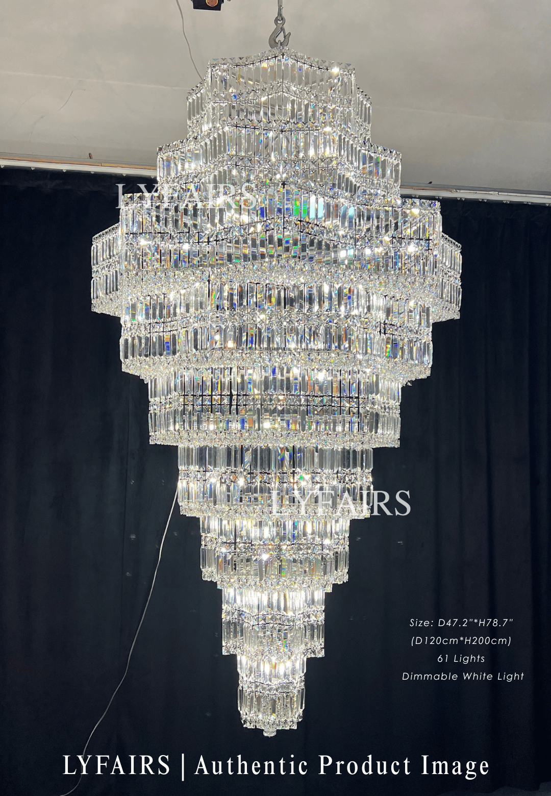 Lustre en cristal de luxe extra large à plusieurs niveaux pour hall d'hôtel / hall d'entrée à deux étages / salon à haut plafond