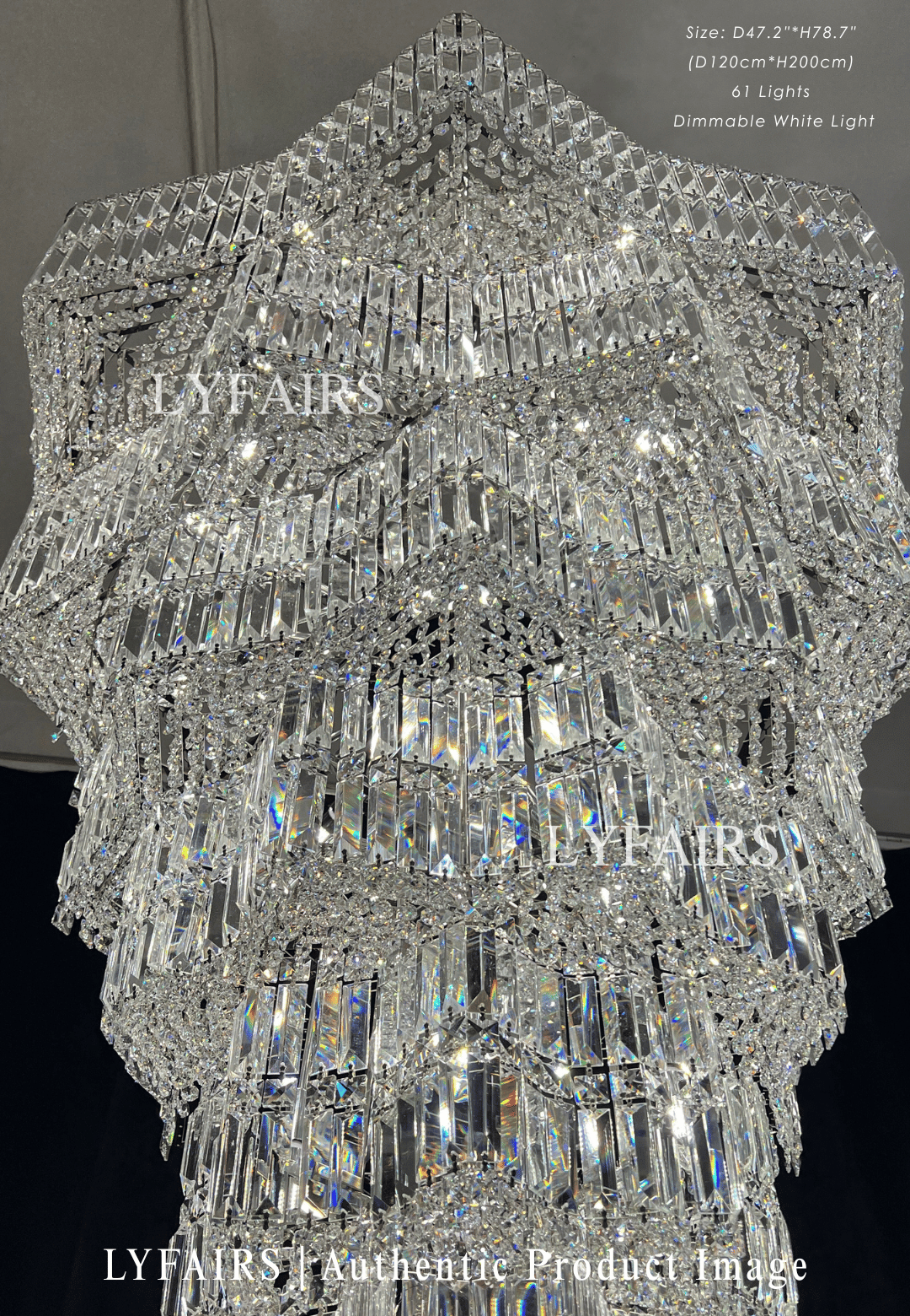 Lustre en cristal de luxe extra large à plusieurs niveaux pour hall d'hôtel / hall d'entrée à deux étages / salon à haut plafond