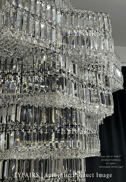 Lustre en cristal de luxe extra large à plusieurs niveaux pour hall d'hôtel / hall d'entrée à deux étages / salon à haut plafond