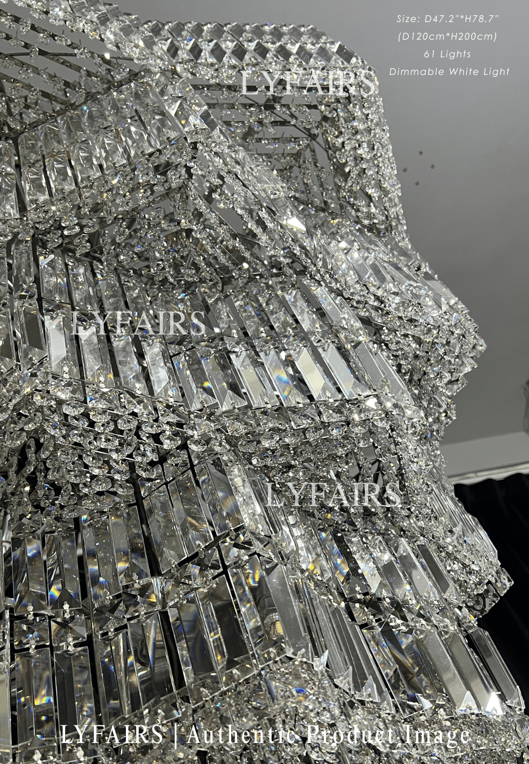 Lustre en cristal de luxe extra large à plusieurs niveaux pour hall d'hôtel / hall d'entrée à deux étages / salon à haut plafond
