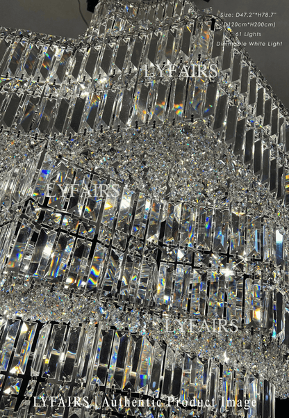 Lustre en cristal de luxe extra large à plusieurs niveaux pour hall d'hôtel / hall d'entrée à deux étages / salon à haut plafond
