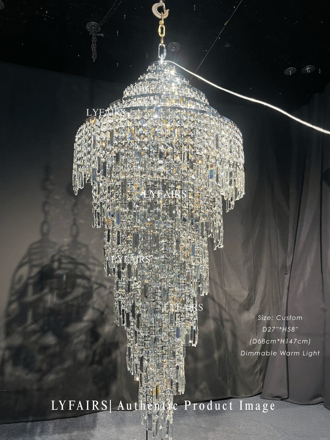 Modern Grand Spiral Tower Multi‑Tier Crystal Chandelier