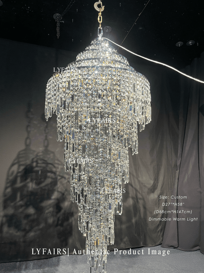 Modern Grand Spiral Tower Multi‑Tier Crystal Chandelier