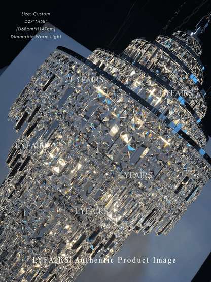 Modern Grand Spiral Tower Multi‑Tier Crystal Chandelier