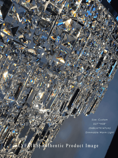 Modern Grand Spiral Tower Multi‑Tier Crystal Chandelier