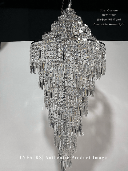 Modern Grand Spiral Tower Multi‑Tier Crystal Chandelier