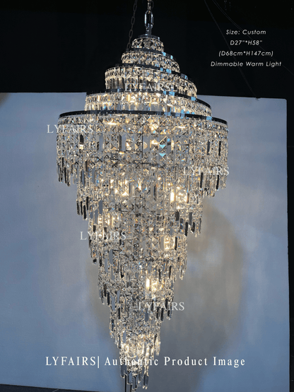Modern Grand Spiral Tower Multi‑Tier Crystal Chandelier