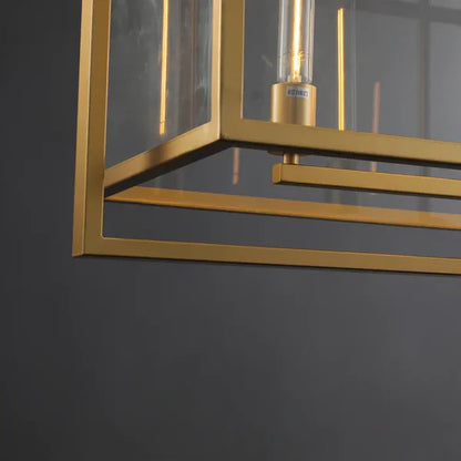 Modern Linear Steel Glass Lampshade Chandelier for Dining Room/Kitchen Island