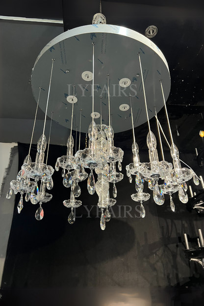 Lustre en cristal de luxe à lumière française pour salon, salle à manger et chambre à coucher