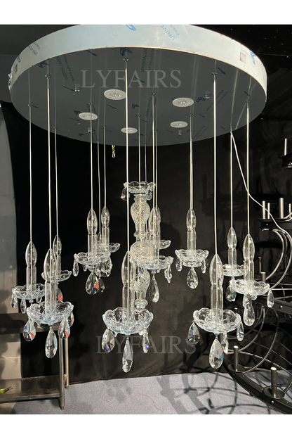 Lustre en cristal de luxe à lumière française pour salon, salle à manger et chambre à coucher